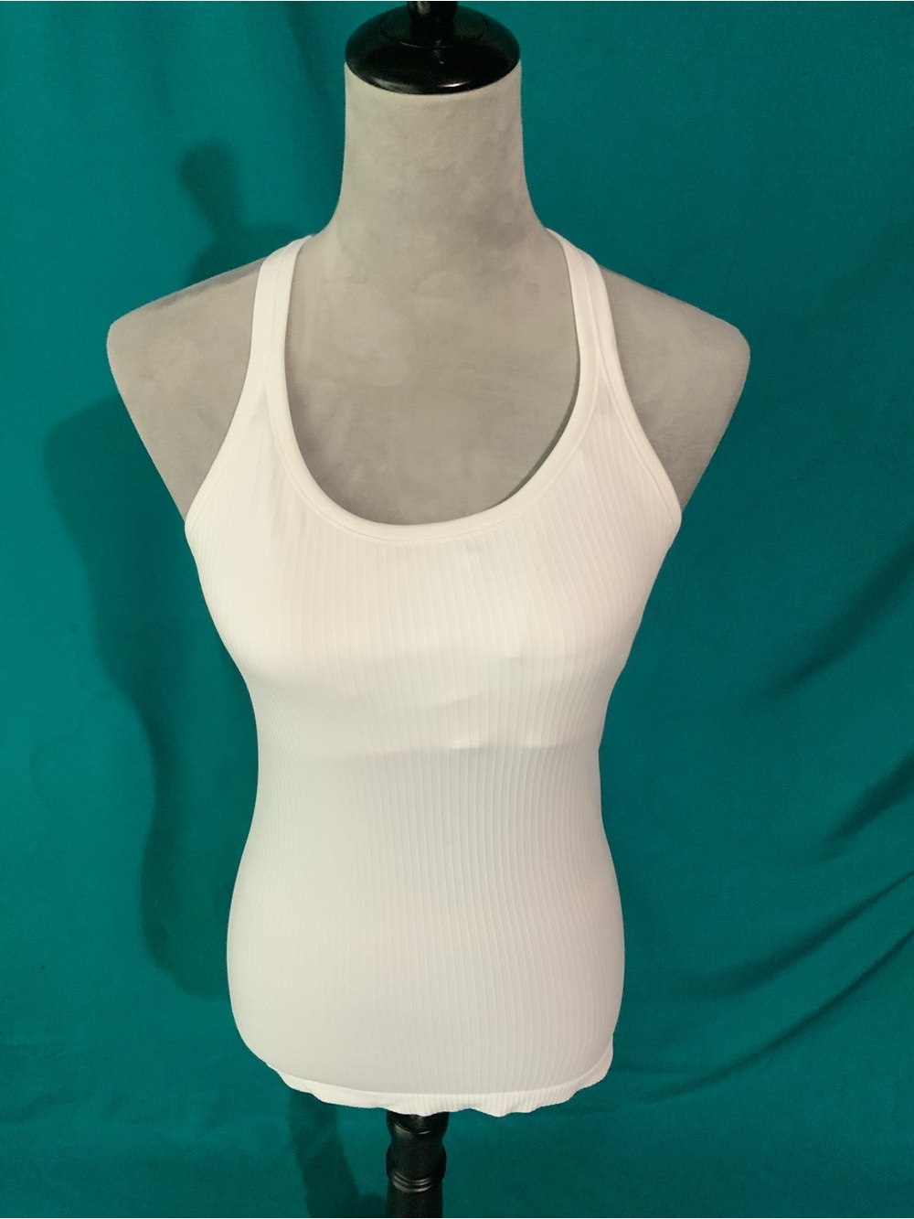 lululemon athletica White Ribbed Scoop Neck Tank